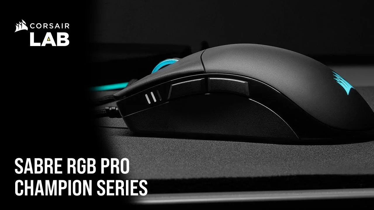 The Corsair SABRE RGB PRO wired gaming mouse.