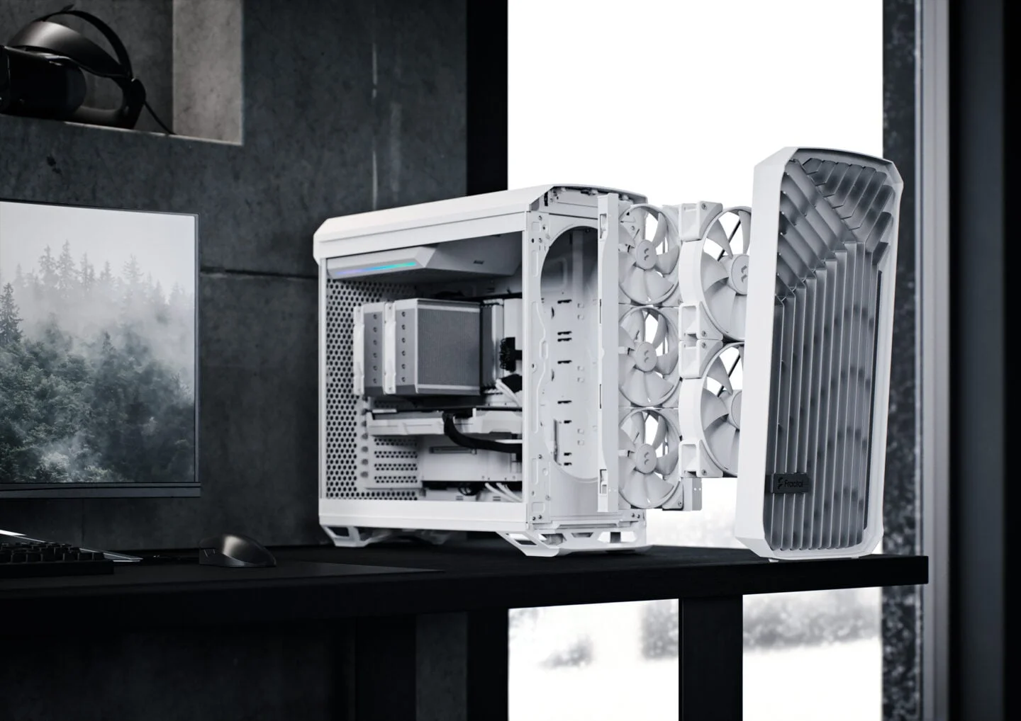 Alienware Aurora R16 gaming desktop with iconic sleek design and ambient lighting